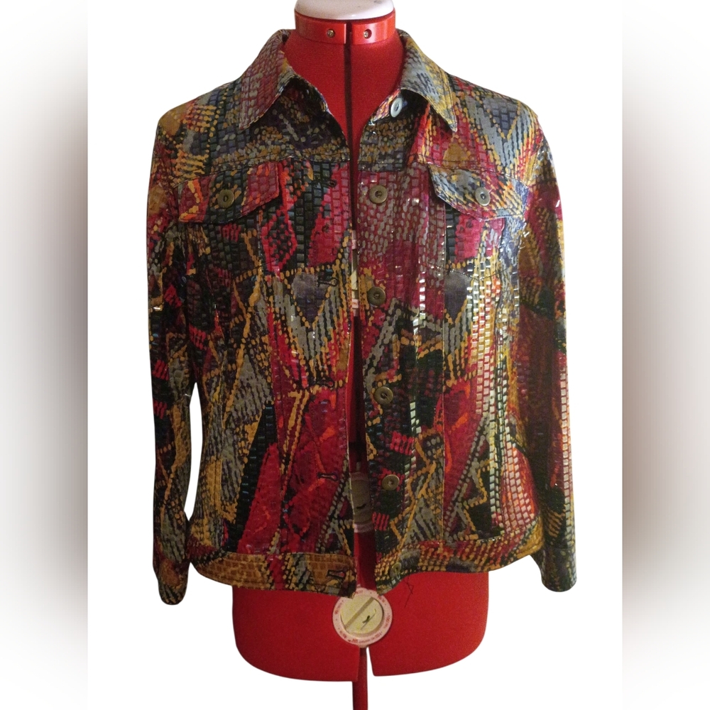 Ruby Rd. Multicolor Abstract Jacket 10p - image 1